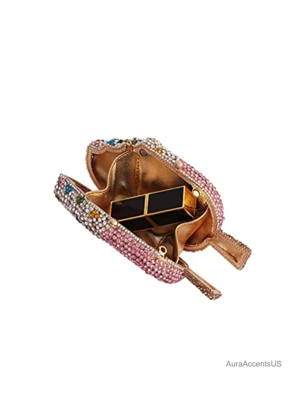 Ice Cream Shape Glitter Rhinestone Evening Clutch Shoulder Bag